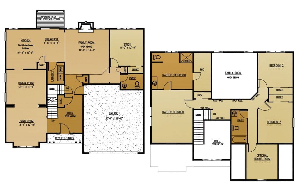 The Elder New Home Construction Floor Plan in Ballston Lake, NY Saratoga County, NY & Clifton Park, NY
