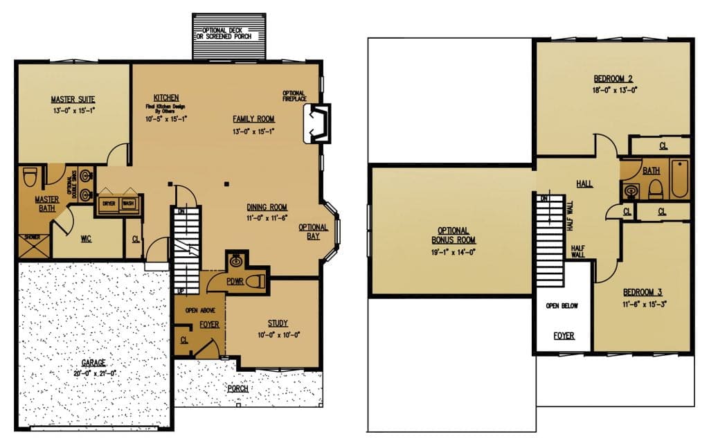 The Tamarak New Home Construction Floor Plan in Ballston Lake, NY Saratoga County, NY & Clifton Park, NY