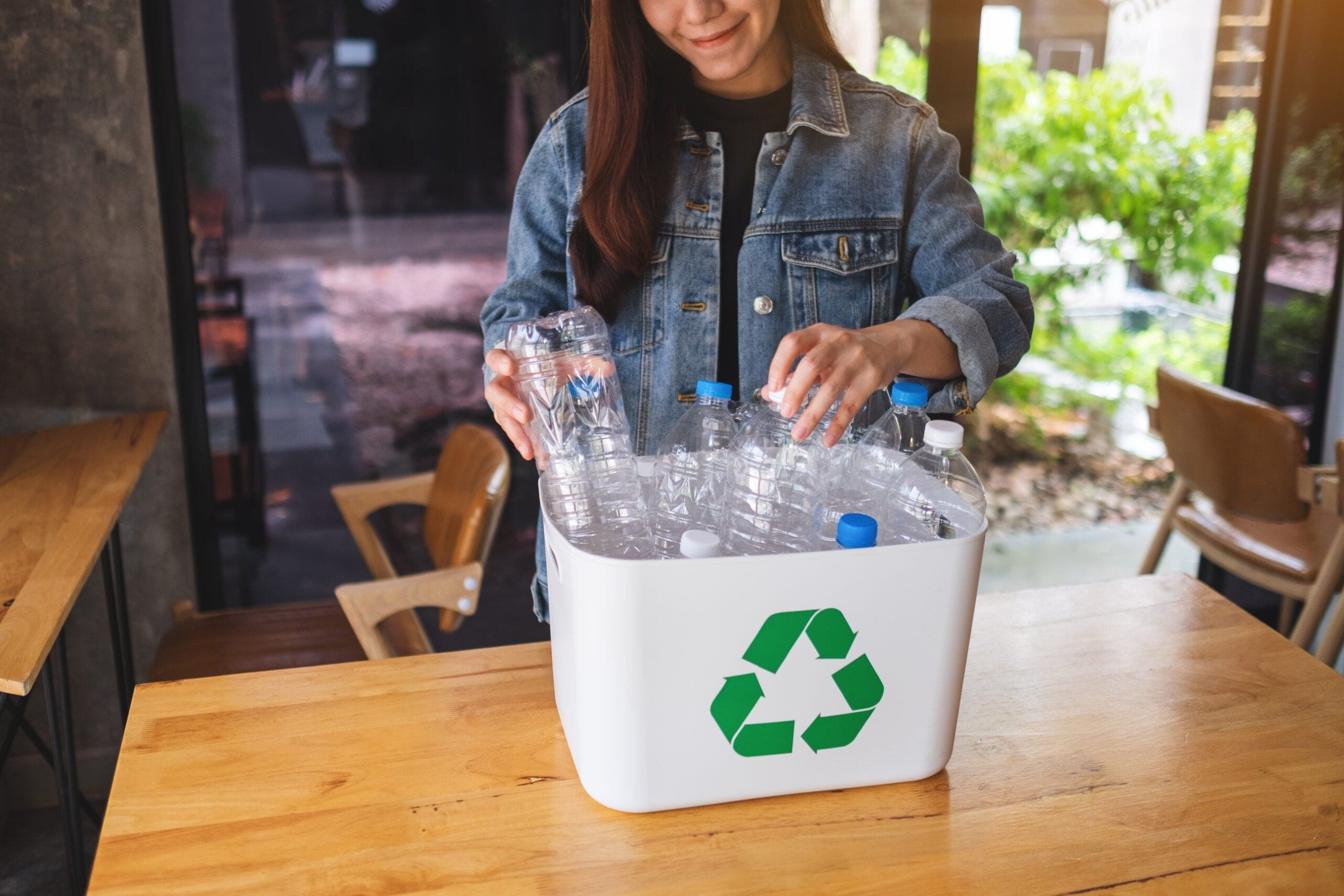 Recycling Center filled with Plastic Water Bottles