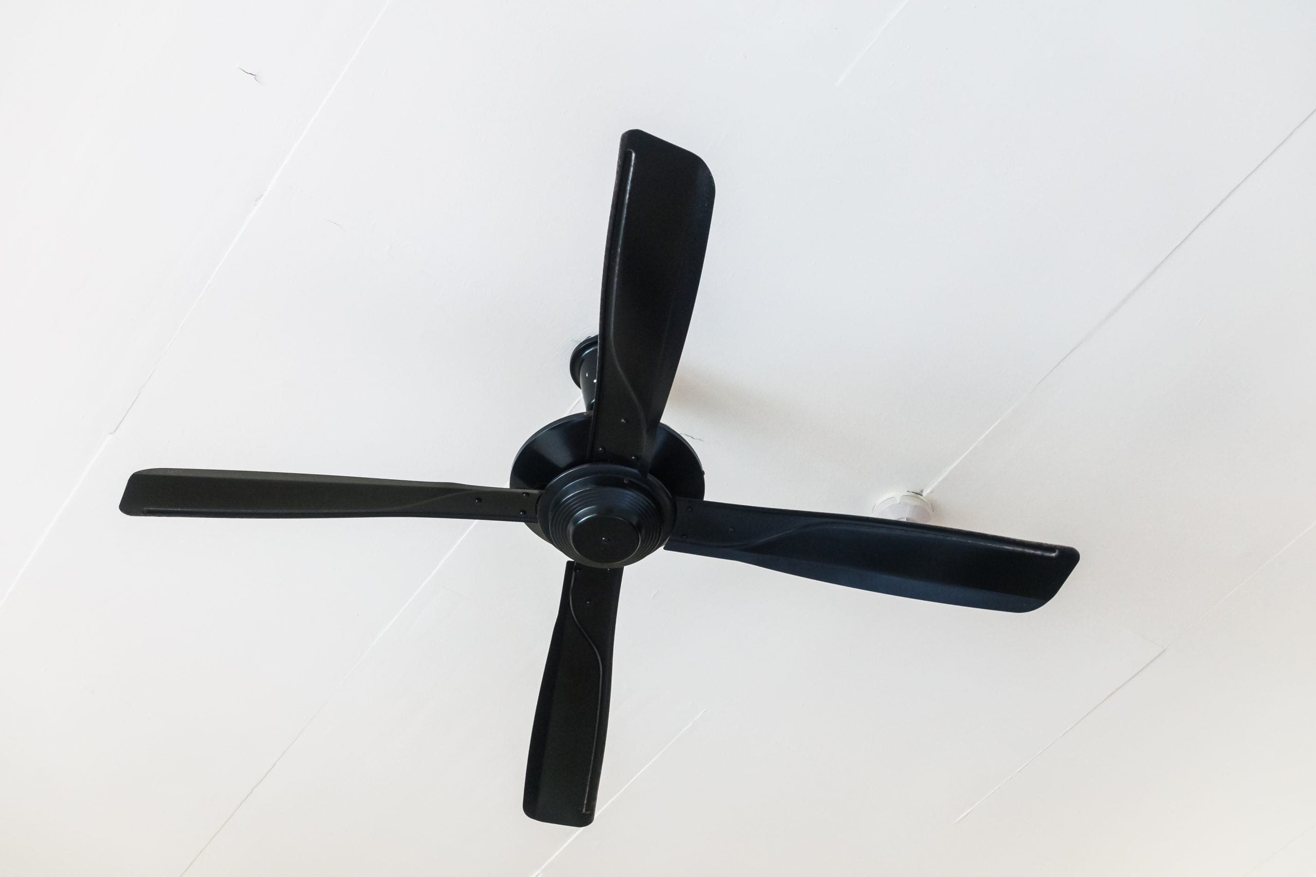 ceiling fan installed when building a home gym to keep homeowners cool