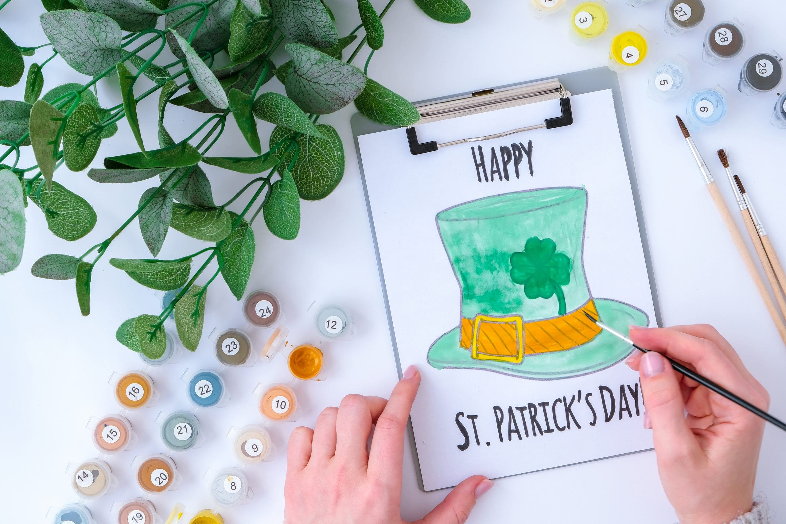 St. Patrick's Day Craft Project Kid Painting Printable at Home